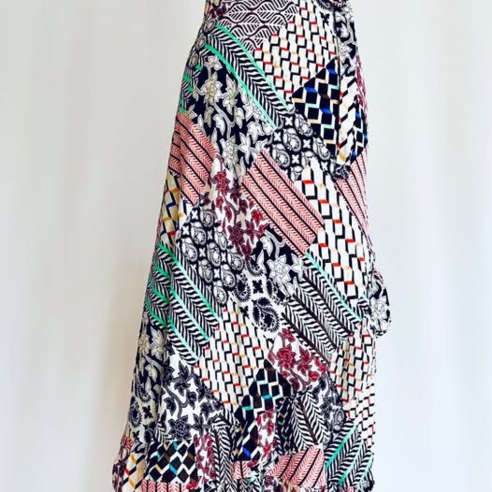 Diane Von Furstenberg multi-pattern wrap skirt